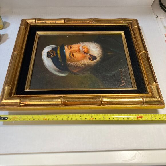 Vtg Lee Young Sea Captain Framed Oil Painting Canvas Beautiful Signed Nautical - Picture 11 of 16
